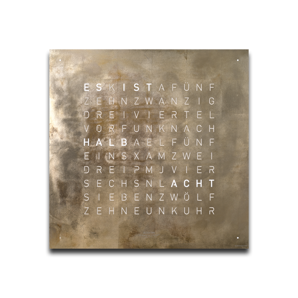 Voorpagina voor Earth 45 wandklok QLOCKTWO
