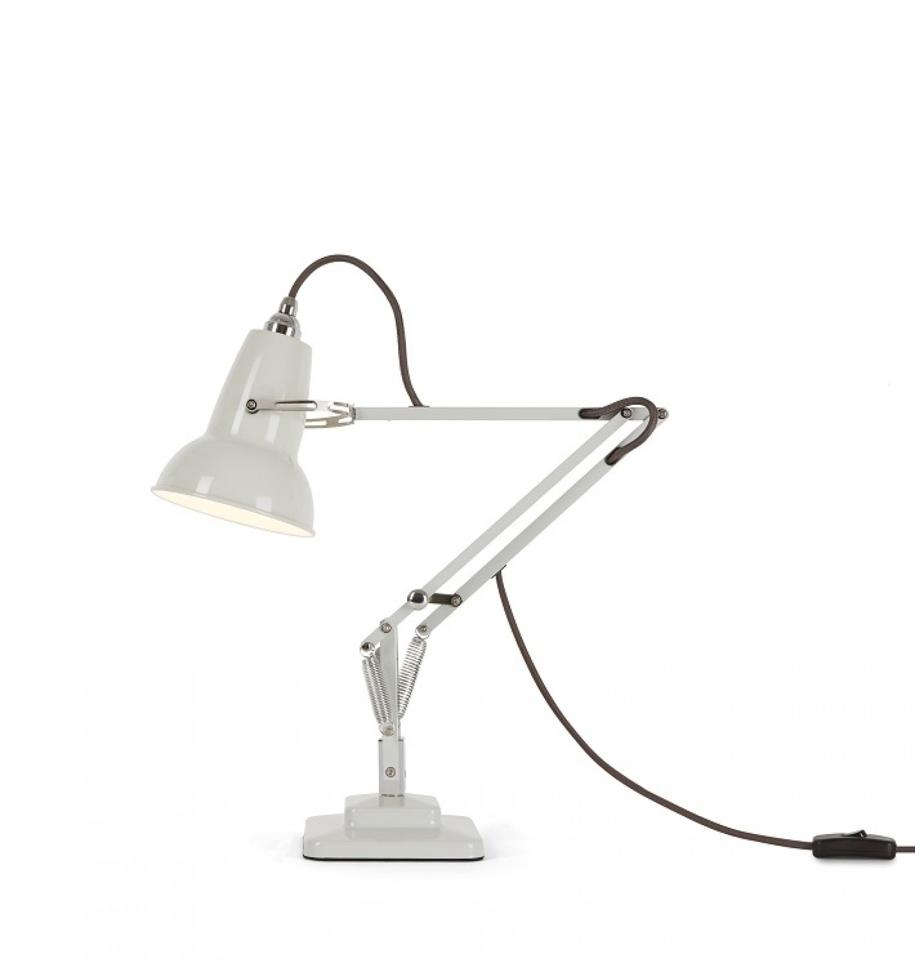 Anglepoise Type 75 Mini Tischleuchte in Alpinweiß, flexible Schreibtischlampe für Büro und Zuhause.
