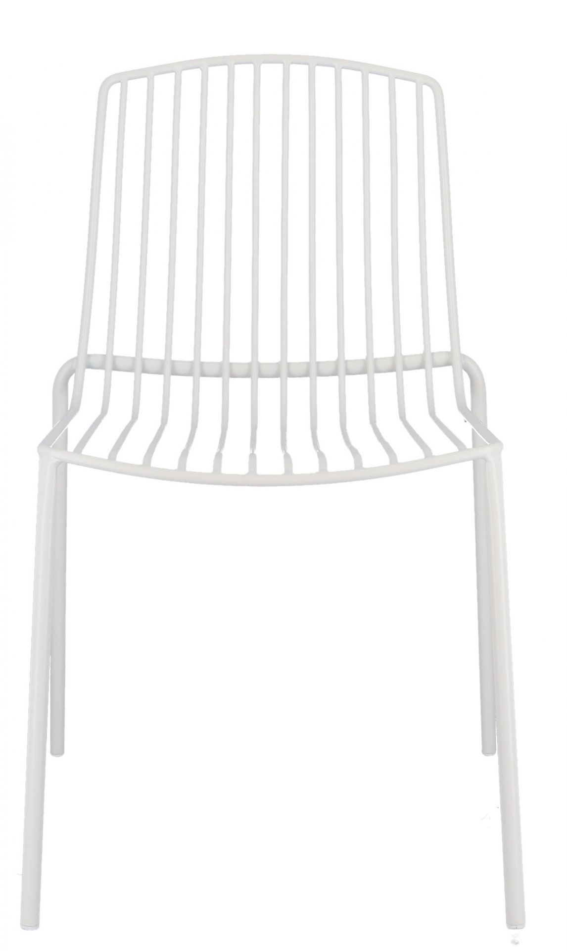 Weißer Mori Stuhl von Jan Kurtz für den Außenbereich, minimalistisches Design mit Metallgestell.