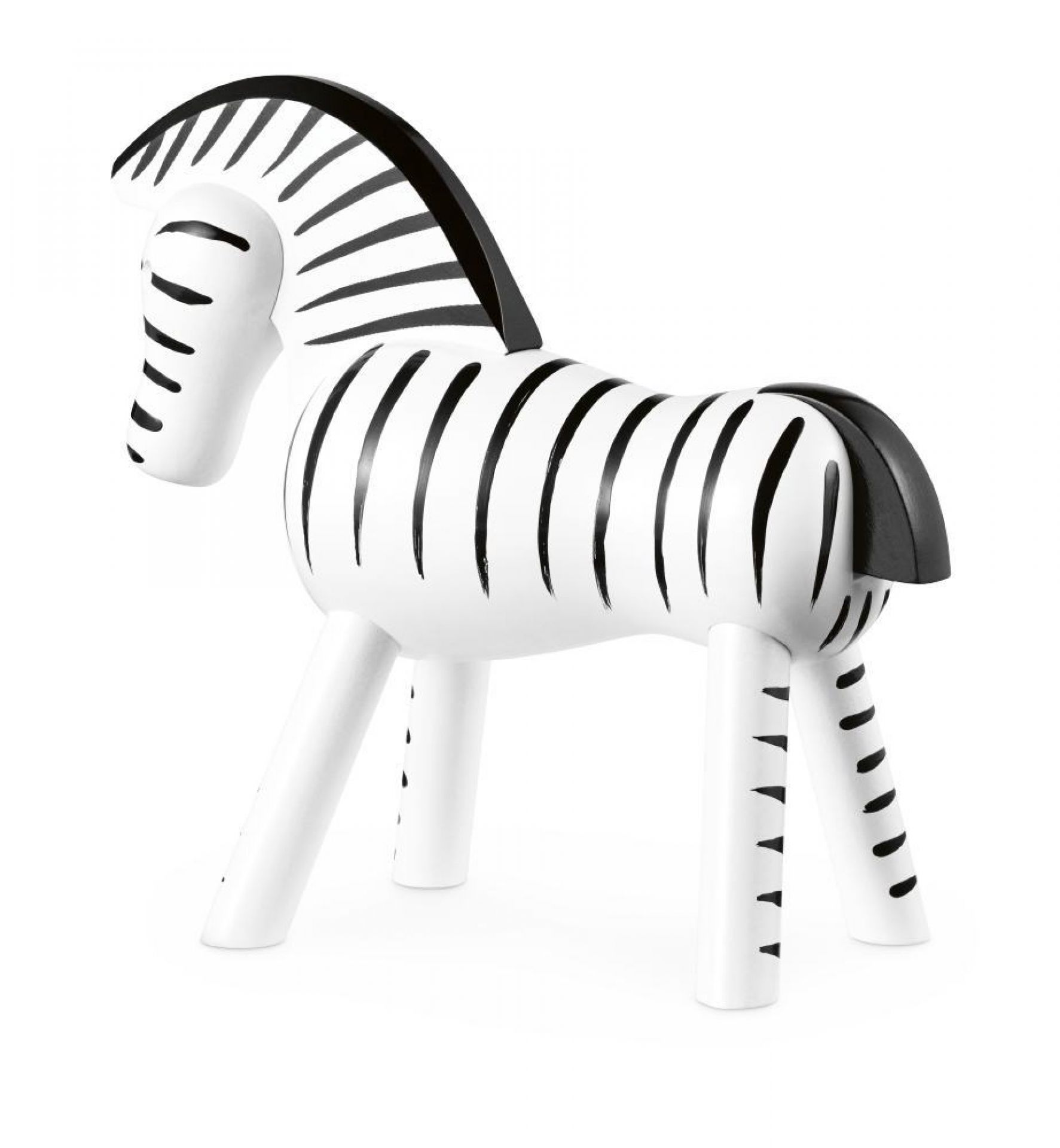 Detailansicht: Kay Bojesen Zebra Holzfigur, handgefertigte Dekoration, skandinavisches Design, Sammlerstück für Liebhaber von Holzspielzeug.