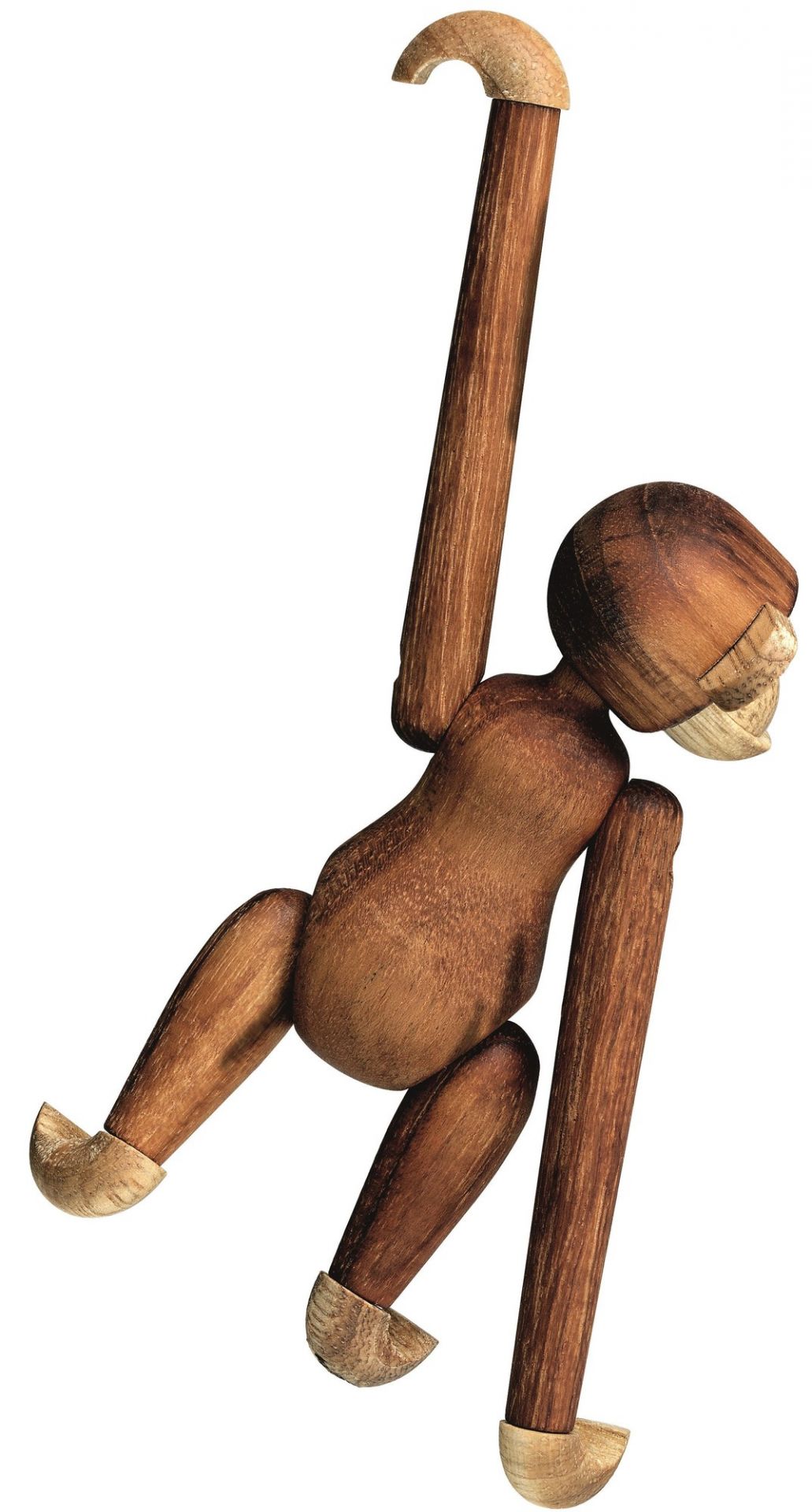 Affe Mini Holzfigur Teak Kay Bojesen, dekorative Holz-Affe Figur aus Teakholz, dänisches Design.