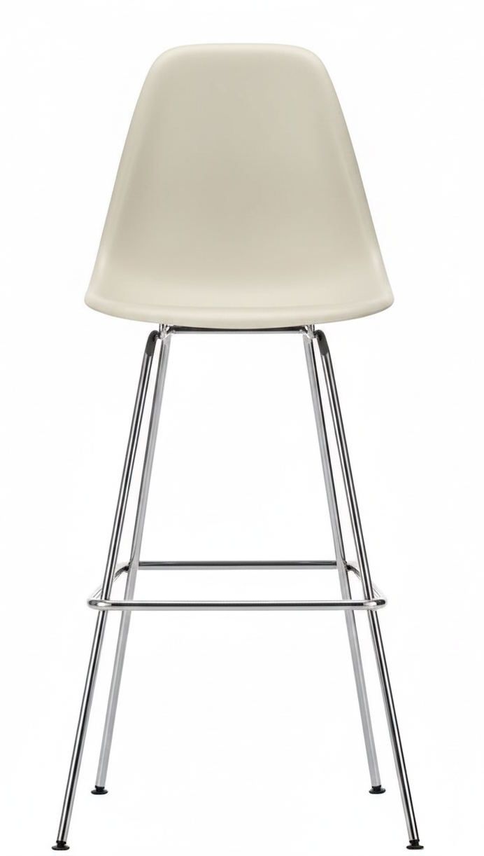 Eames plastic barkruk hoog Pebble/Glow Chrome Vitra, uniek exemplaar
