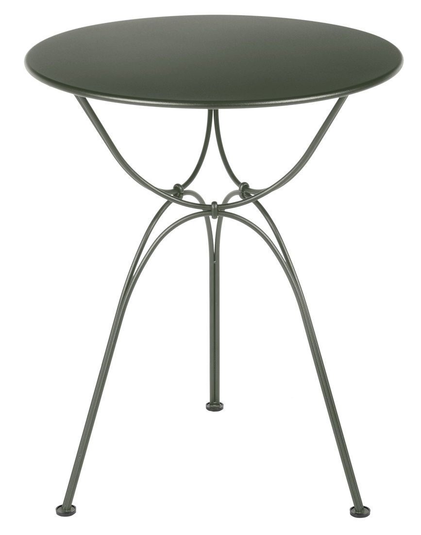 Airloop Tisch von Fermob, Ø 60 cm, in Grün, ideal für den Outdoor-Bereich.