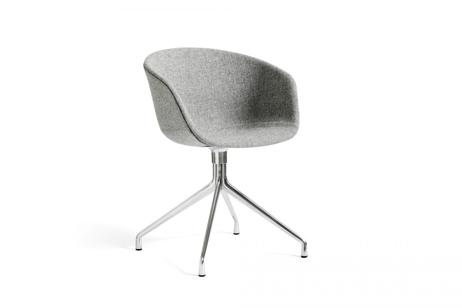 About A Chair AAC21 Stuhl von Hay, vollgepolstert in Grau mit Chromgestell.