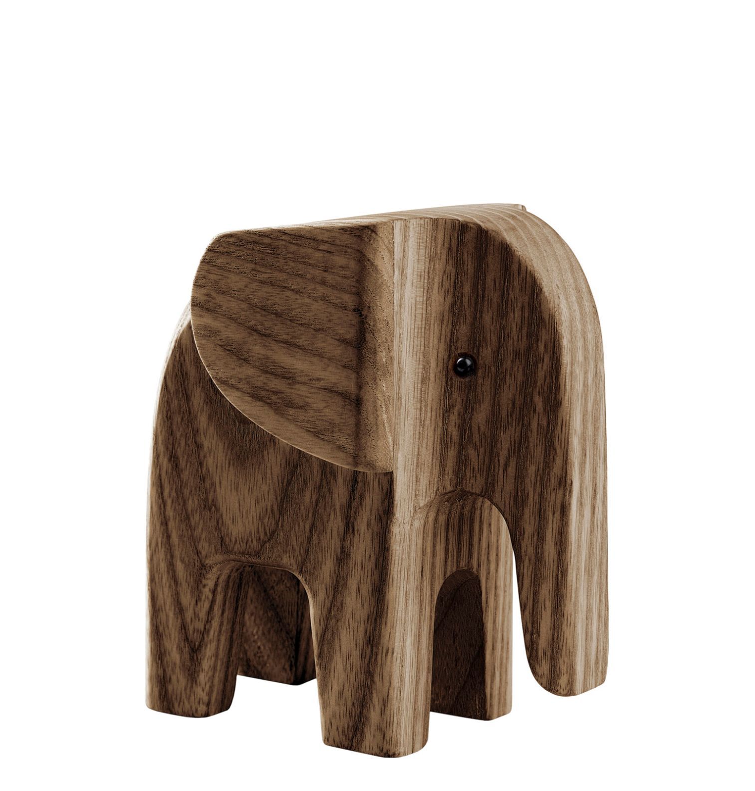 Rauchgebeizter Holz-Elefant von Novoform: Dekorative Holzfigur für Kinderzimmer und Wohnraum.