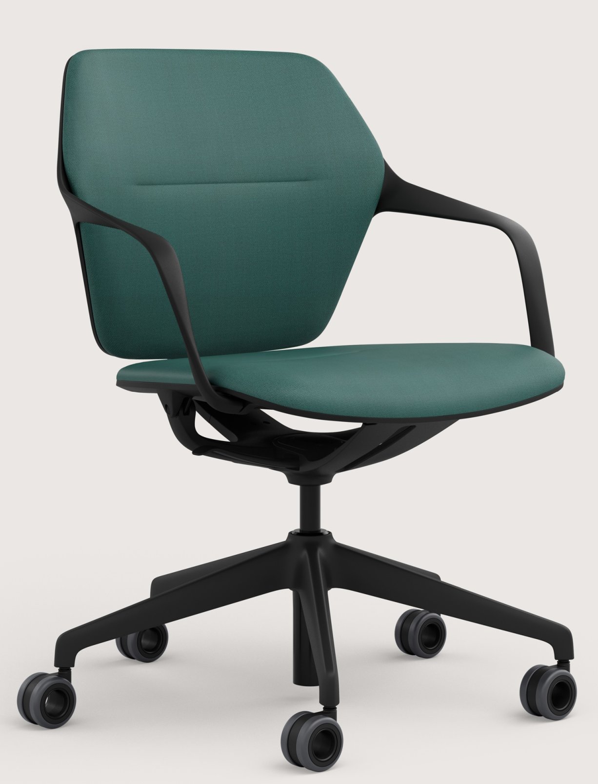 Ray Work 9225 Bürodrehstuhl von Brunner in Grün mit schwarzem Fußkreuz und Armlehnen.