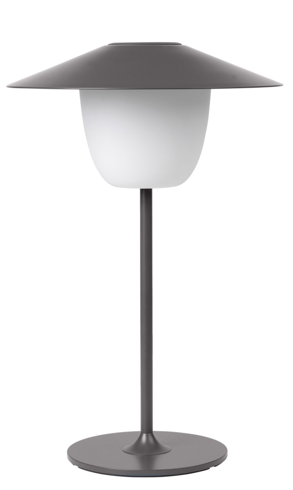 Ani Mobile LED Tischleuchte in Warmgrau von Blomus: Moderne, kabellose Lampe für Innen und Außen.