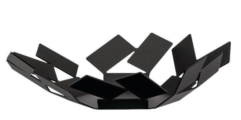 Alessi La Stanza Dello Scirocco Korbschale, schwarzes Metall, modernes Design, Obstschale, dekorative Schale.