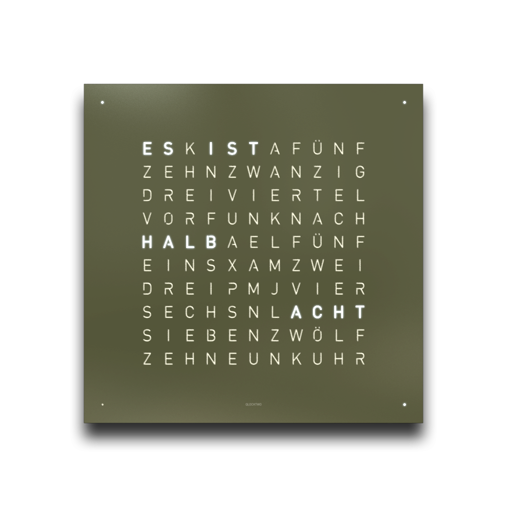 Voorpagina voor Earth 45 wandklok QLOCKTWO