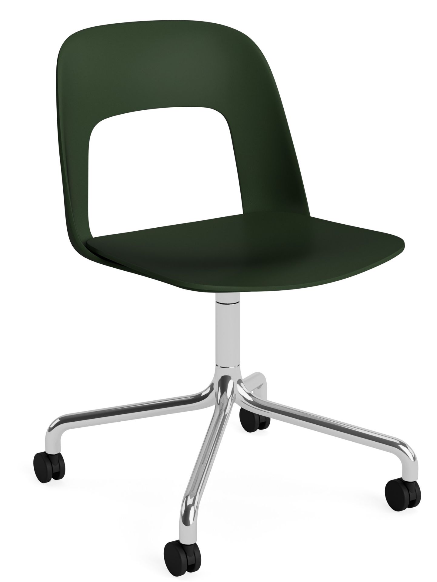 Lay-out Side Chair 161, draaistoel met vier poten van Hay