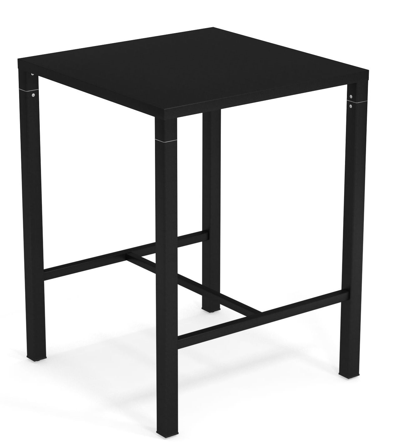 Schwarzer Nova Hochtisch von Emu für den Außenbereich, quadratische Tischplatte und minimalistisches Design.