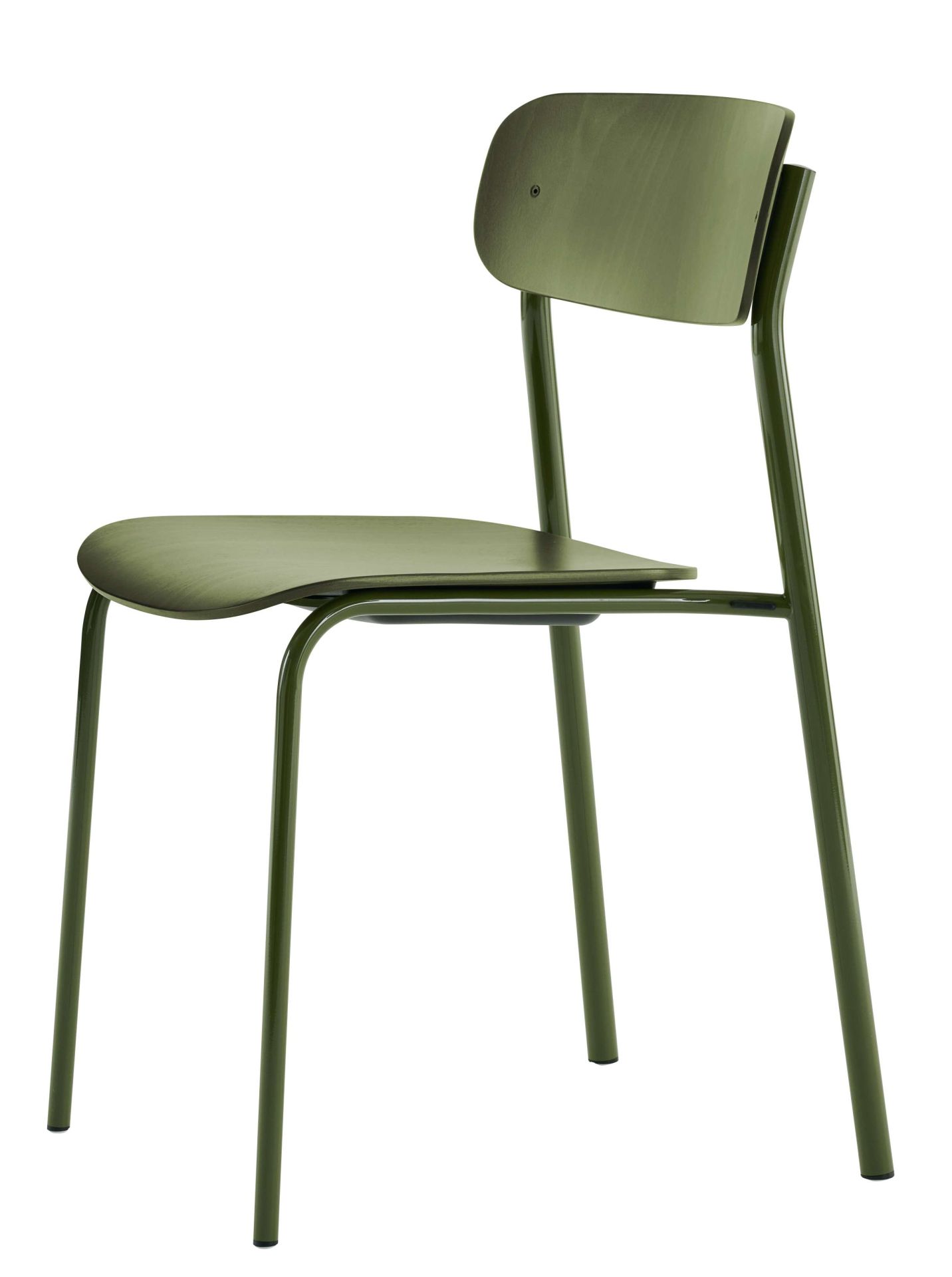 S 243 Thonet Stahlrohrstuhl in Olivgrün, ein zeitloser Designklassiker für Esszimmer und Büro.