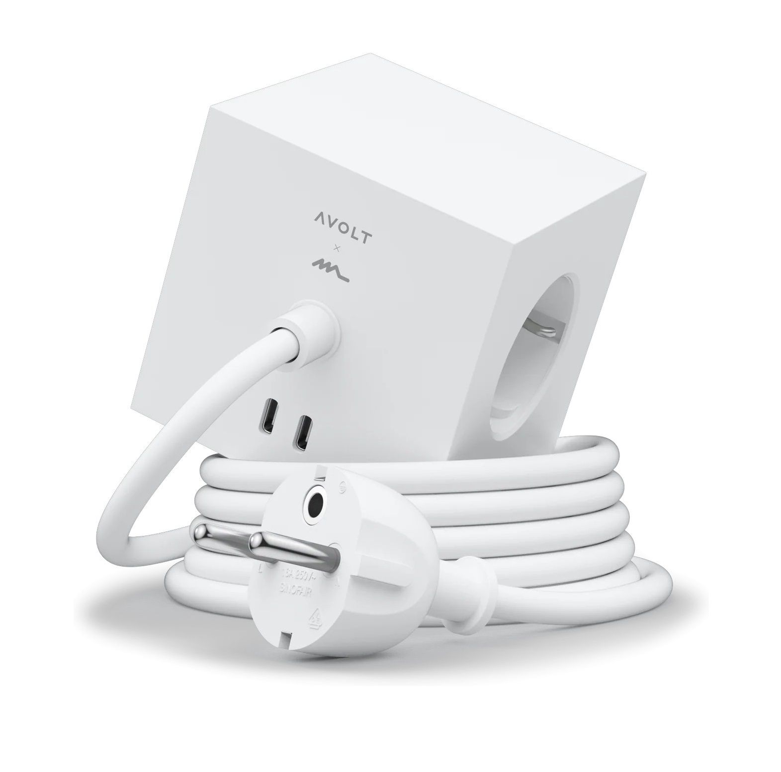 Square 1 - Avolt stopcontactblok met USB-C OPAL WIT dfp Design UNIEK EXEMPLAAR 