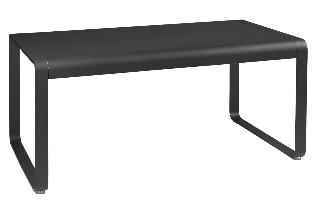 Bellevie halbhoher Tisch von Fermob für den Außenbereich, moderner Gartentisch aus anthrazitfarbenem Aluminium.