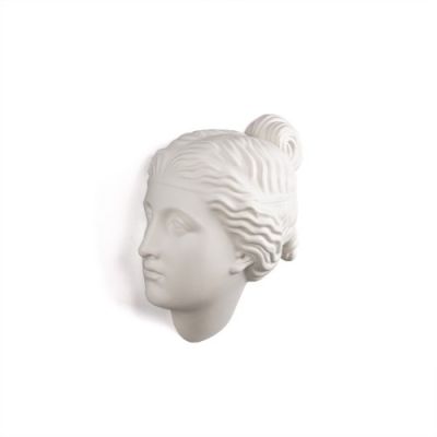 Weiße Nymphenkopf-Skulptur von Seletti, Memorabilia Mvsevm. Wanddeko im antiken Stil für Wohnzimmer und Büro.