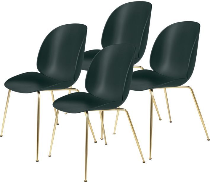 Beetle Chair eetkamerstoel, niet-gestoffeerd, set van 4, Gubi