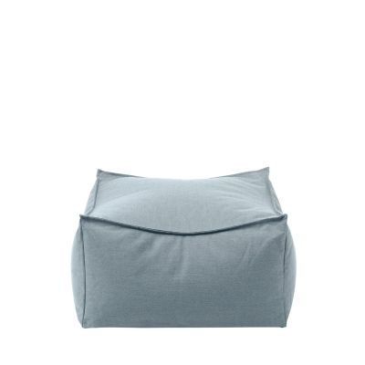 Blomus STAY Pouf Hocker Outdoor in Ocean Blau, quadratischer Sitzhocker für Garten und Terrasse.