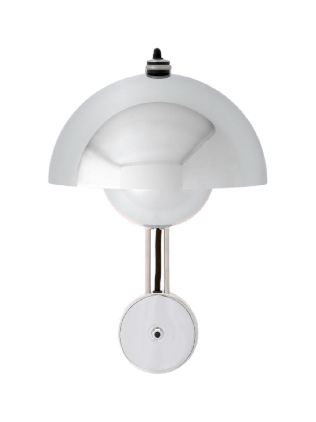 Flowerpot VP8 Wandleuchte von AndTradition in Chrom, moderne Innenbeleuchtung für Wandmontage im minimalistischen Design.