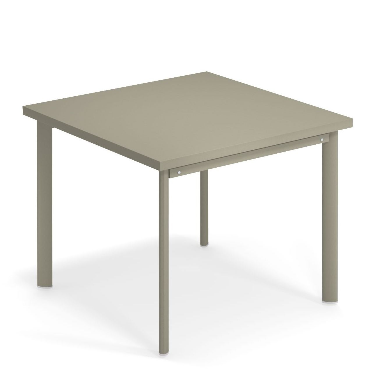 Quadratischer Star Tisch von Emu für den Außenbereich, aus Metall in Taupe, Gartenmöbel.