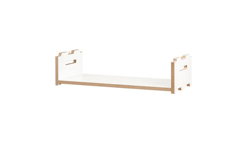 Tojo Hochstapler Anbaumodul Niedrig: Weißes, modernes Regalelement für flexible Stauraumlösungen im Kinderzimmer oder Wohnbereich.