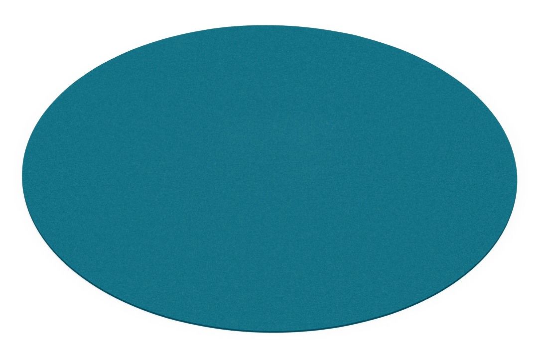 Türkis blauer, runder Teppich "Bigdot" von HEY-SIGN, einfarbig und modern für Wohnzimmer und Kinderzimmer.