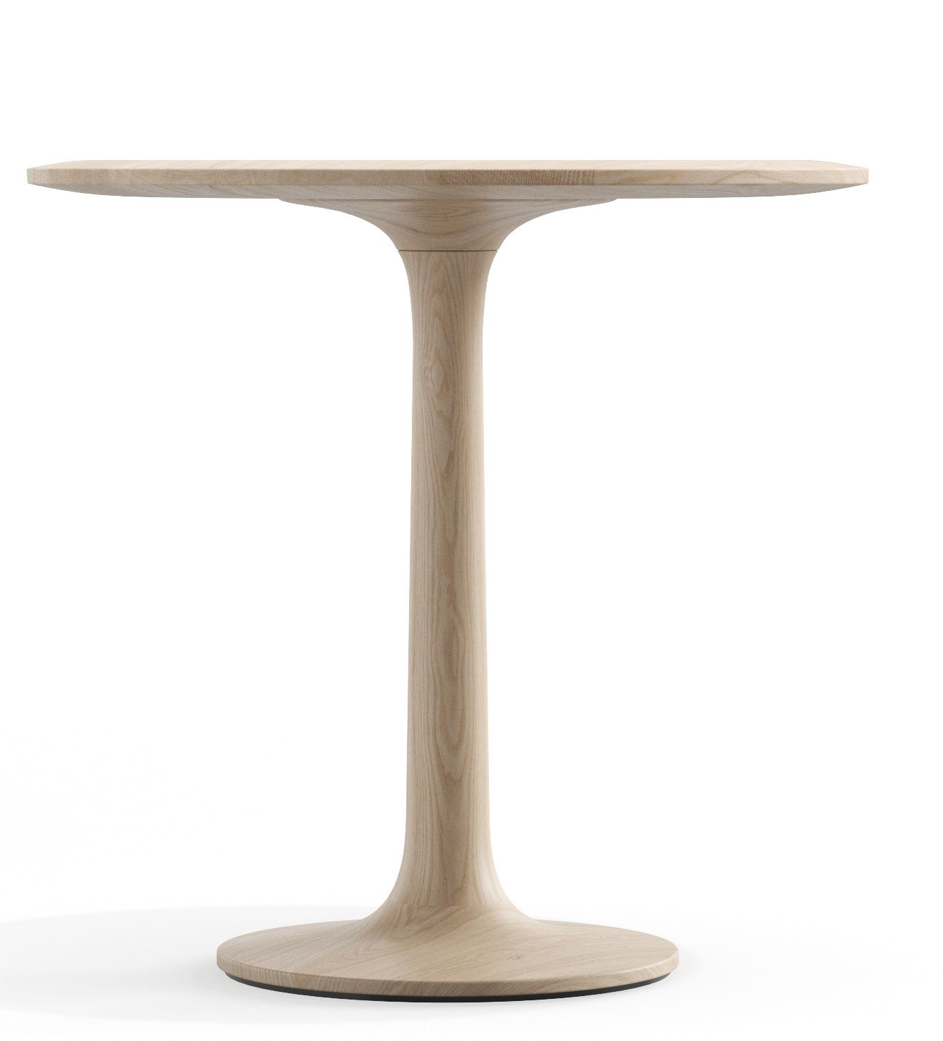 Turntable Couch Beistelltisch Zeitraum aus hellem Holz, freistehend und modern für Wohnzimmer und Wartebereiche.