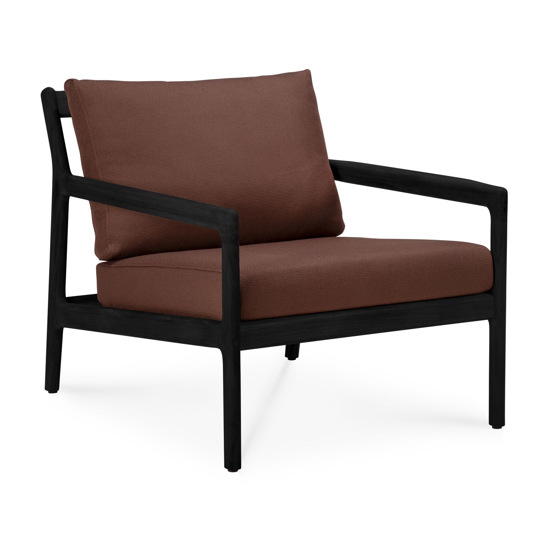 Jack Outdoor-loungestoel van teakhout, zwart gelakt, burgundy, Ethnicraft