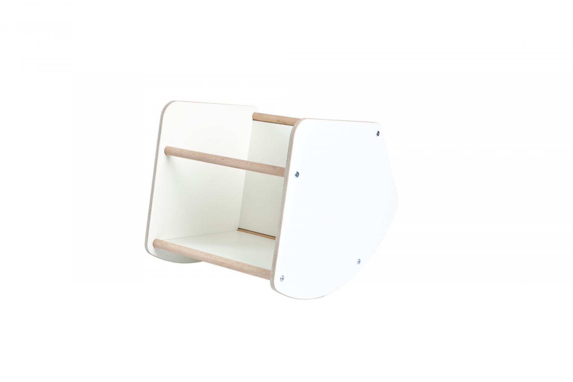 Tojo Kids Multi: Weißer Kinderhocker, Schaukel und Tisch aus Holz, vielseitiges Kindermöbel.