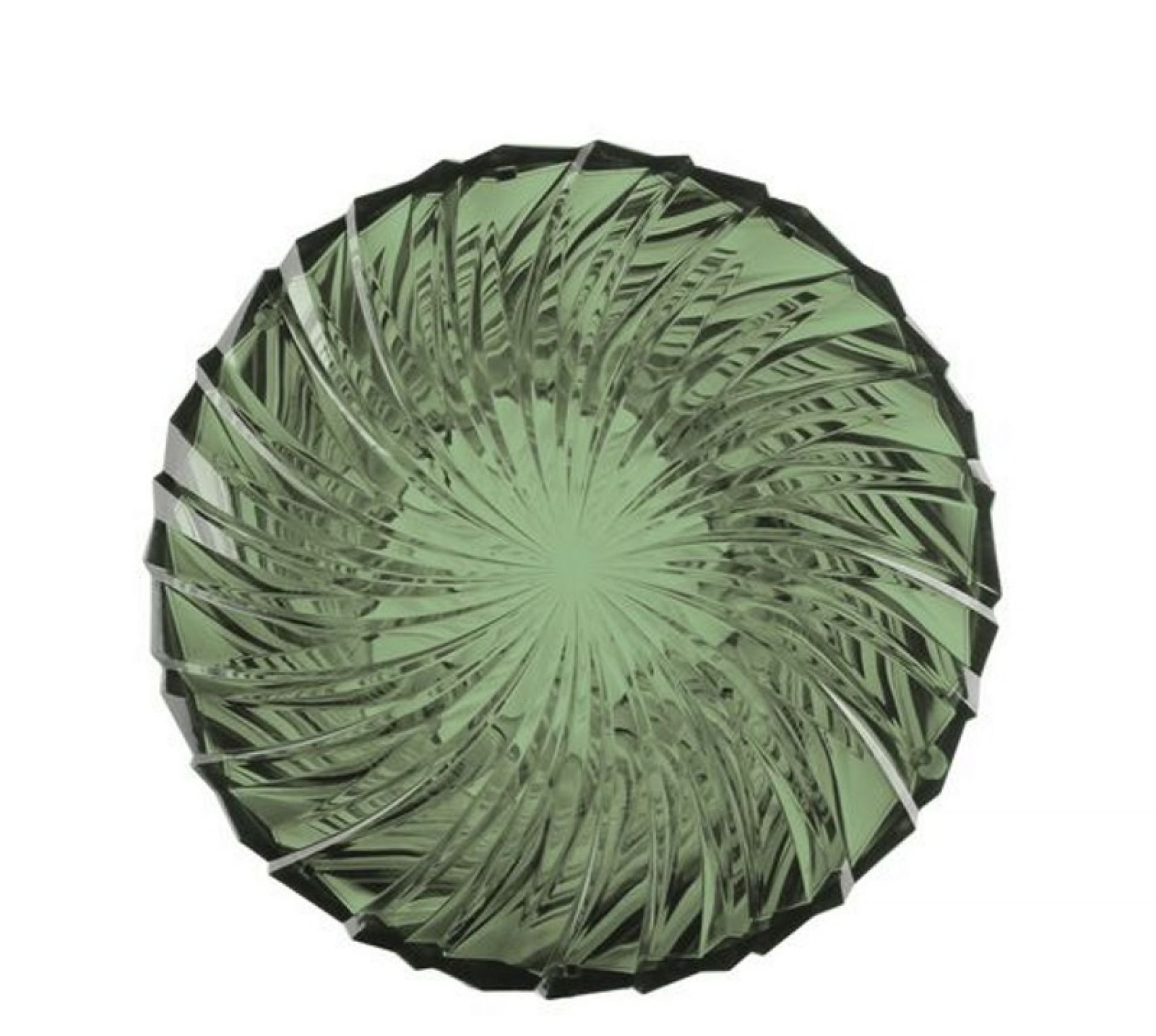 Grüne Kartell Sparkle Hocker Tischplatte von oben, moderner Designer Beistelltisch aus Kunststoff.