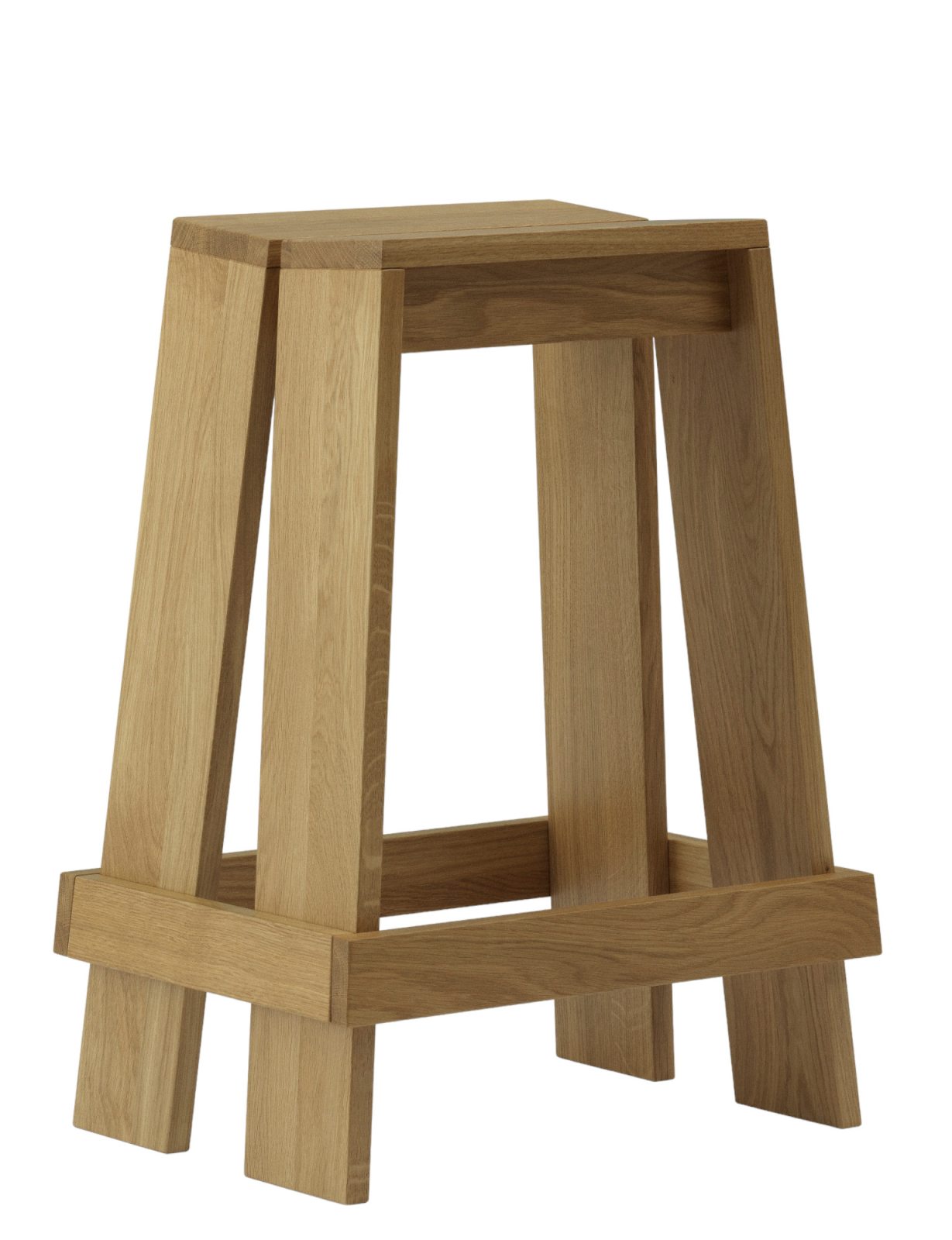 Let Barstool Barhocker von Normann Copenhagen, Hocker aus hellem Holz, minimalistisches Design für Küche und Bar.