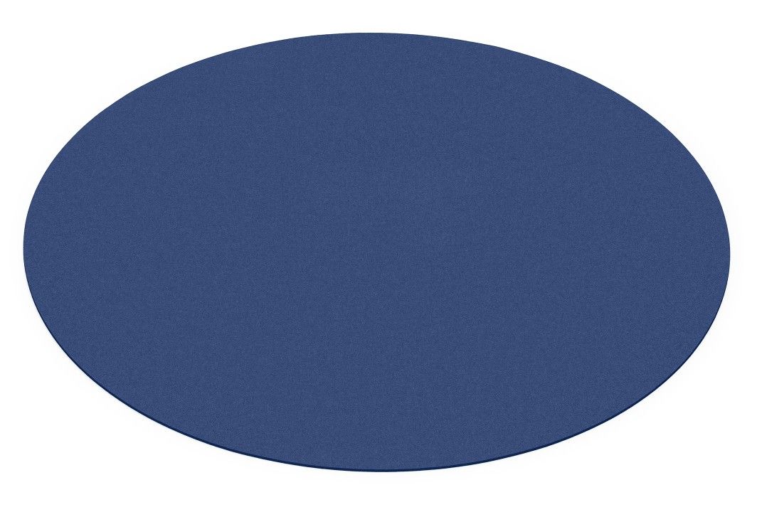 Blauer, runder Teppich "Bigdot" von HEY-SIGN by BWF Group, Detailaufnahme für Onlineshop.