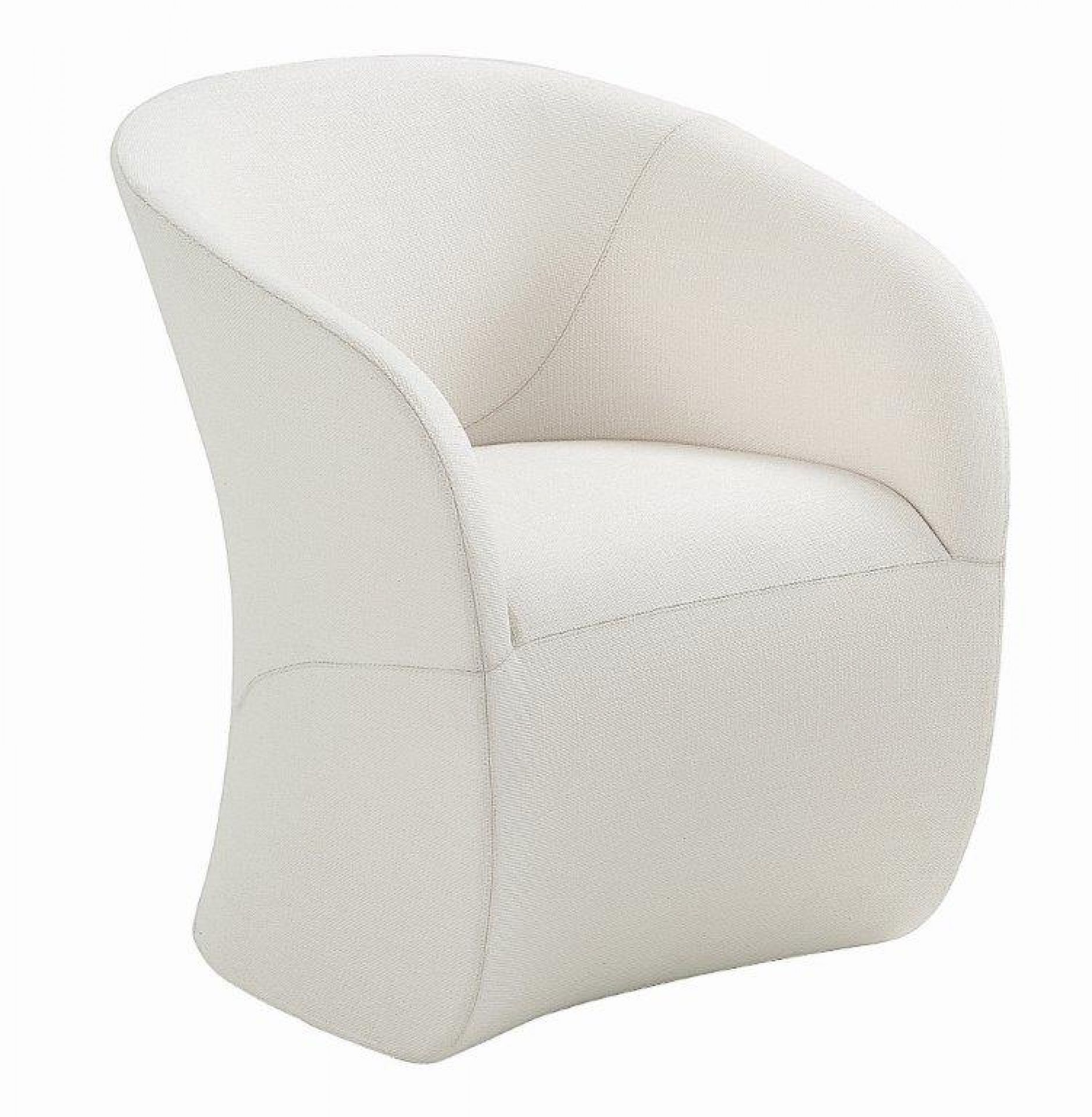 Calla Sessel von Zanotta, moderner Polstersessel in Weiß mit geschwungener Form für Wohnzimmer und Lounge.