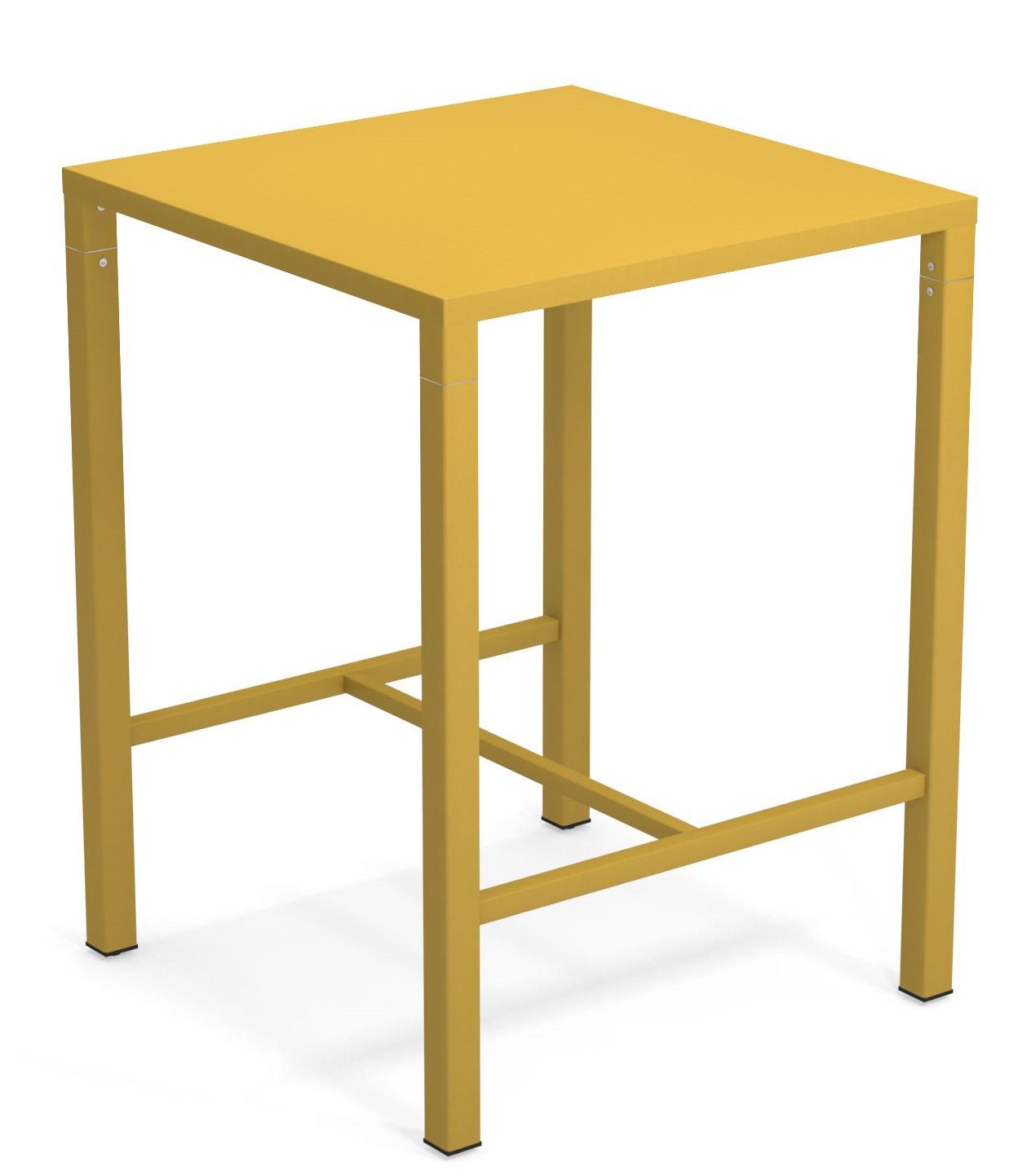 Goldener Nova Hochtisch von Emu für den Außenbereich, quadratisch und modern designt.