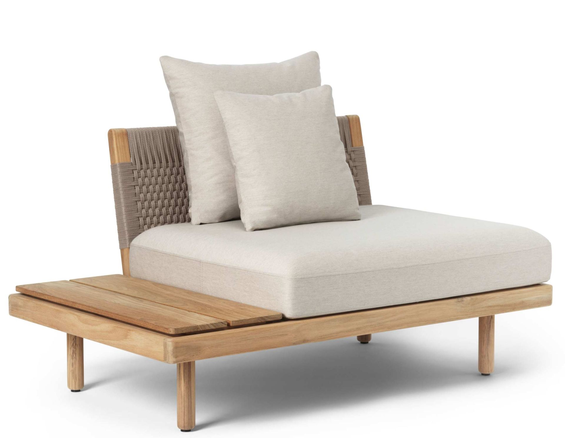E530 Embrace Sofa Modul von Carl Hansen & Søn für den Außenbereich mit Teakholz-Tisch.
