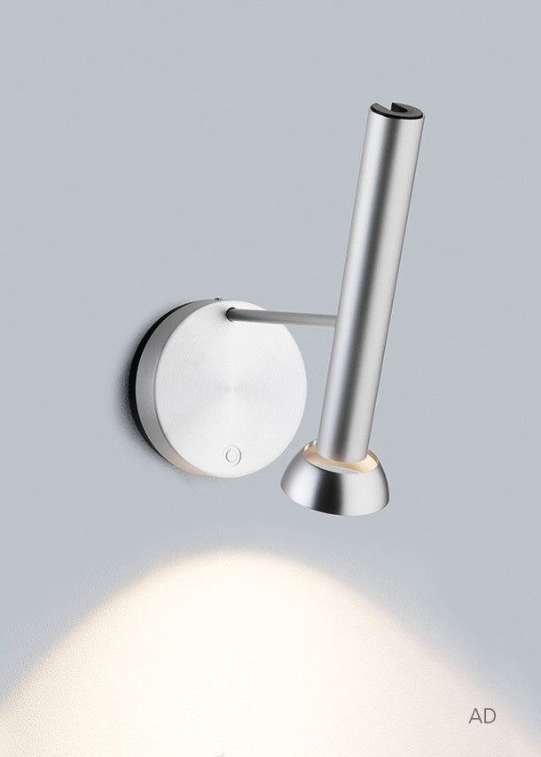 TOPOLED W Wandleuchte von Baltensweiler in Silber, modernes Design für Schlafzimmer oder Wohnzimmer.