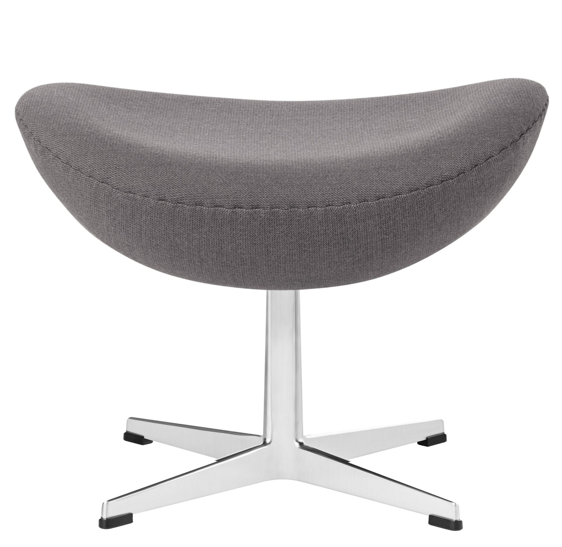 Grauer "Das Ei" Sessel Hocker mit Chromfuß. Design Klassiker für Wohnzimmer und Büro.