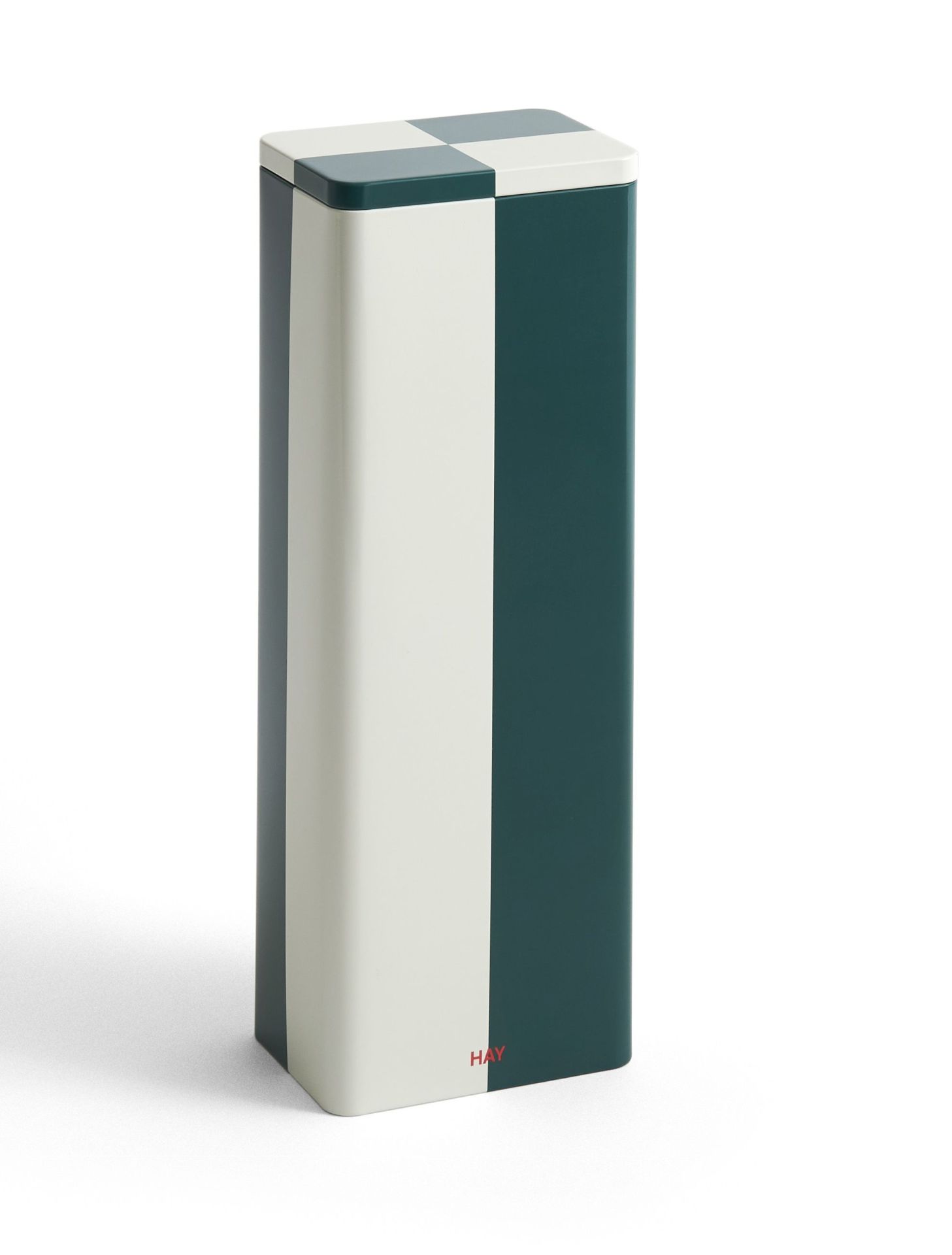 Blikken opbergdoos Slim, groen en gebroken wit, Hay 