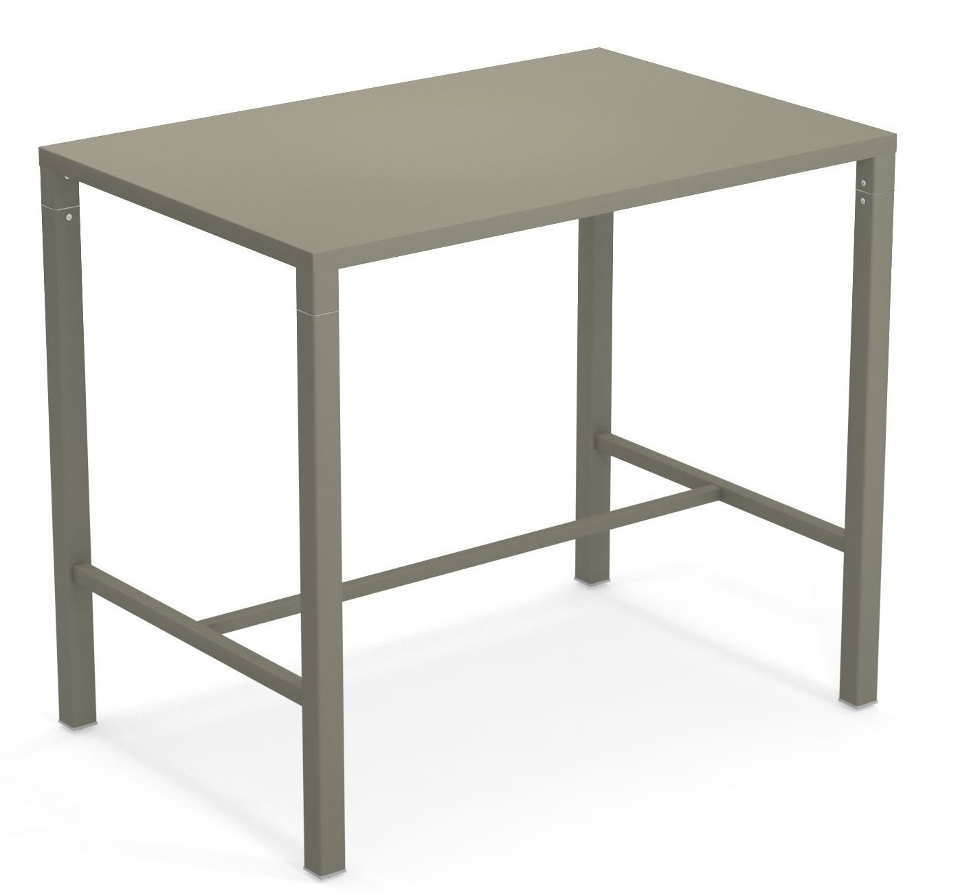 Emu Nova Hochtisch für den Außenbereich, moderner Stehtisch in Taupe mit minimalistischem Design.