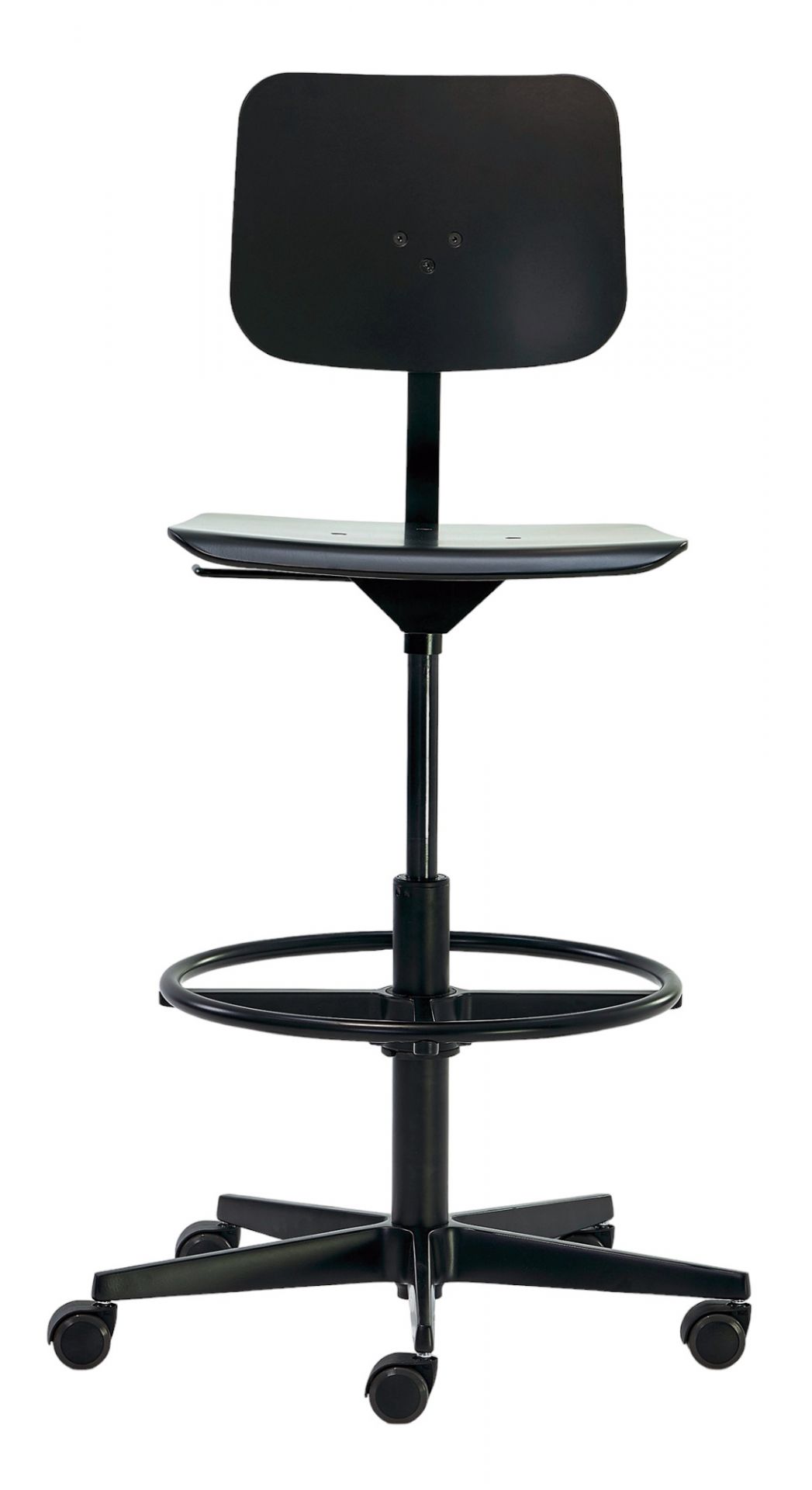 Schwarzer Mr. Square Drehstuhl von Richard Lampert mit verstellbarer Höhe und Rollen. Bürostuhl für ergonomisches Sitzen.