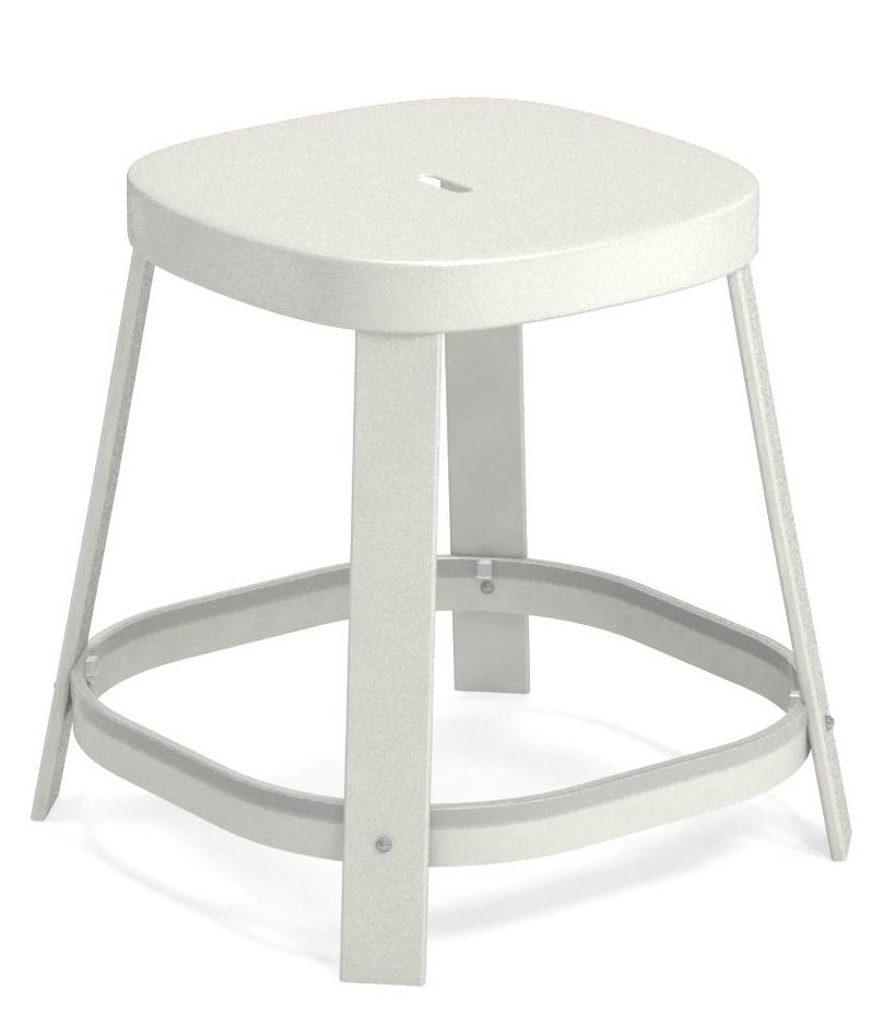 Weißer Thor Dining Stool Barhocker von Emu für den Außenbereich, niedrige Sitzhöhe, modernes Design.