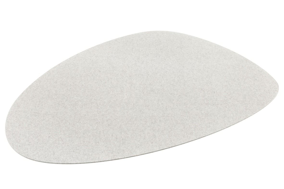 Beiger Stone Teppich von HEY-SIGN by BWF Group, moderner Wollfilzteppich in organischer Form.
