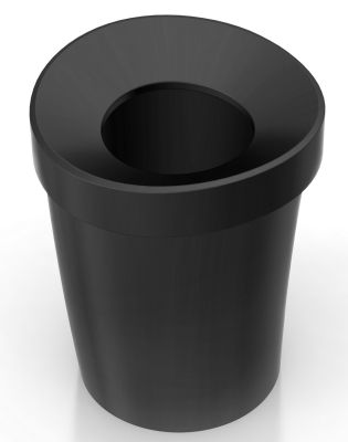 Schwarzer Happy Bin Papierkorb von Vitra, runder Abfalleimer mit Öffnung oben.