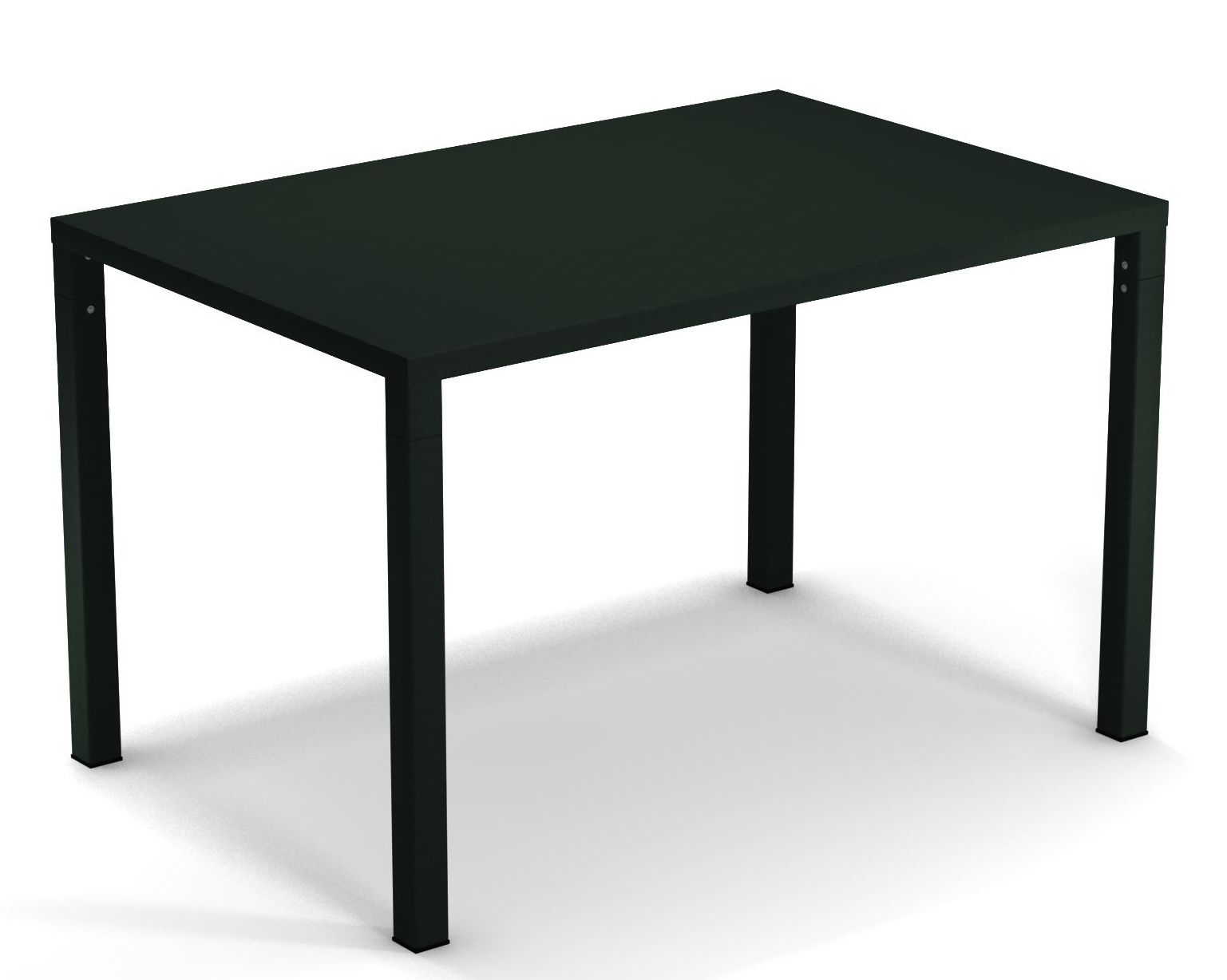 Nova Tisch Outdoor von Emu, rechteckiger Gartentisch aus Metall in Olivgrün für den Außenbereich.