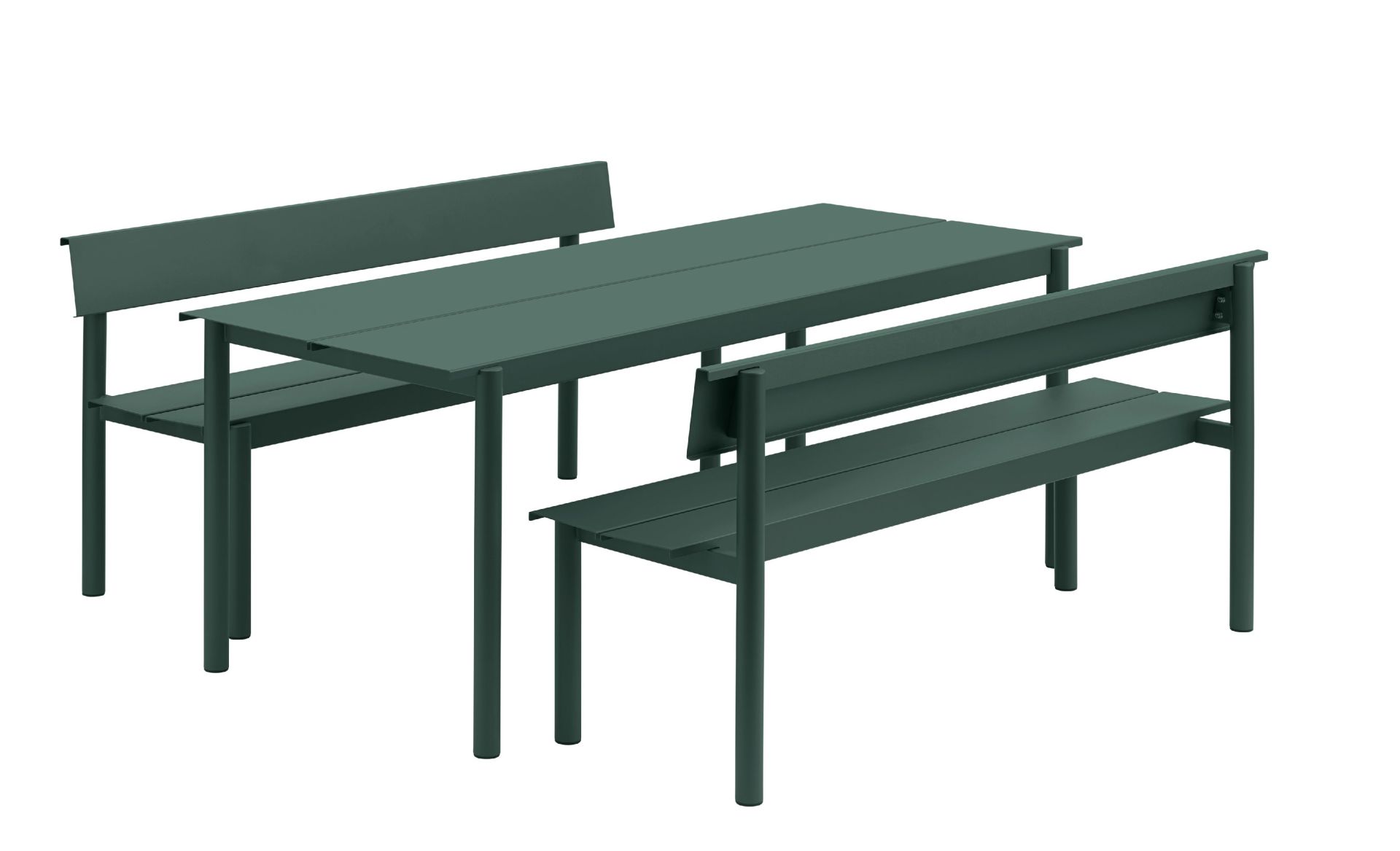 Linear Steel Bench: buitenbank met rugleuning 110 x 34 cm Muuto