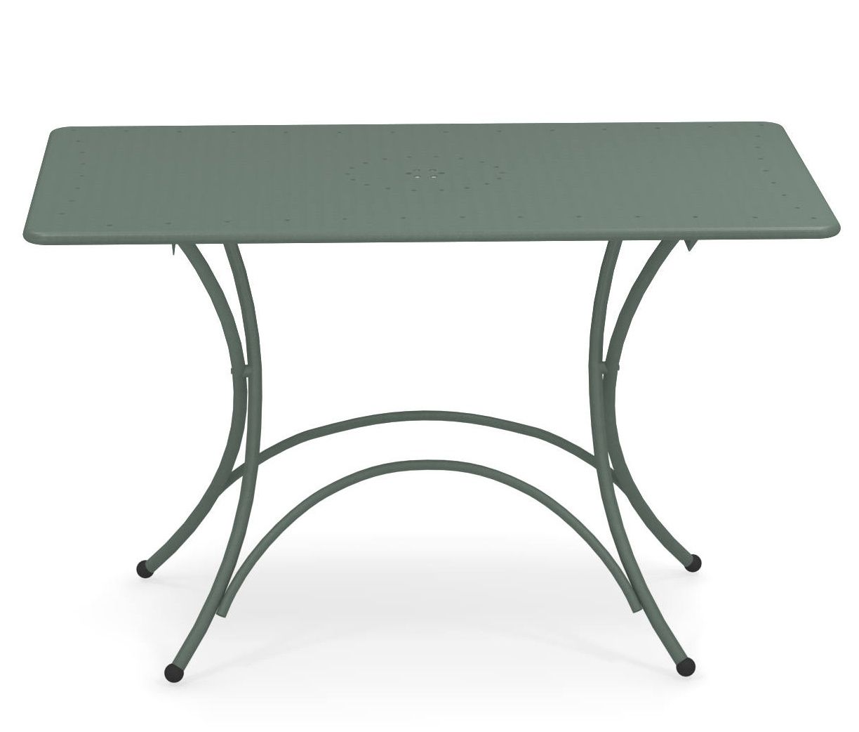 Pigalle Klapptisch Outdoor von Emu, rechteckig, aus Metall in Olivgrün, ideal für Garten und Balkon.