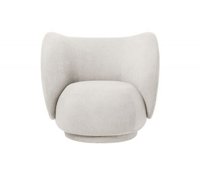 Ansicht von oben: Rico Lounge Sessel von Ferm Living mit Bouclé-Bezug in Creme.
