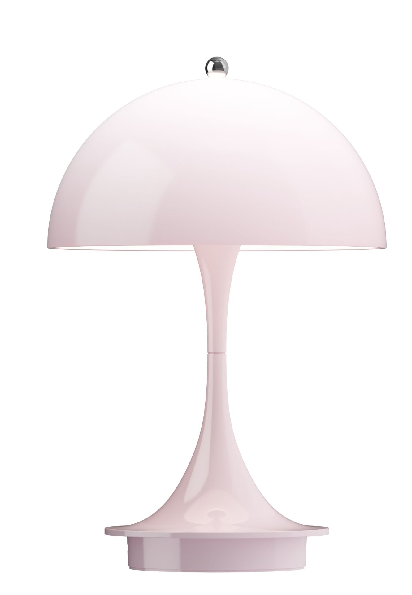 Panthella Portable V3 Akku LED-Tischleuchte von Louis Poulsen in Opal rosa für Indoor/Outdoor.