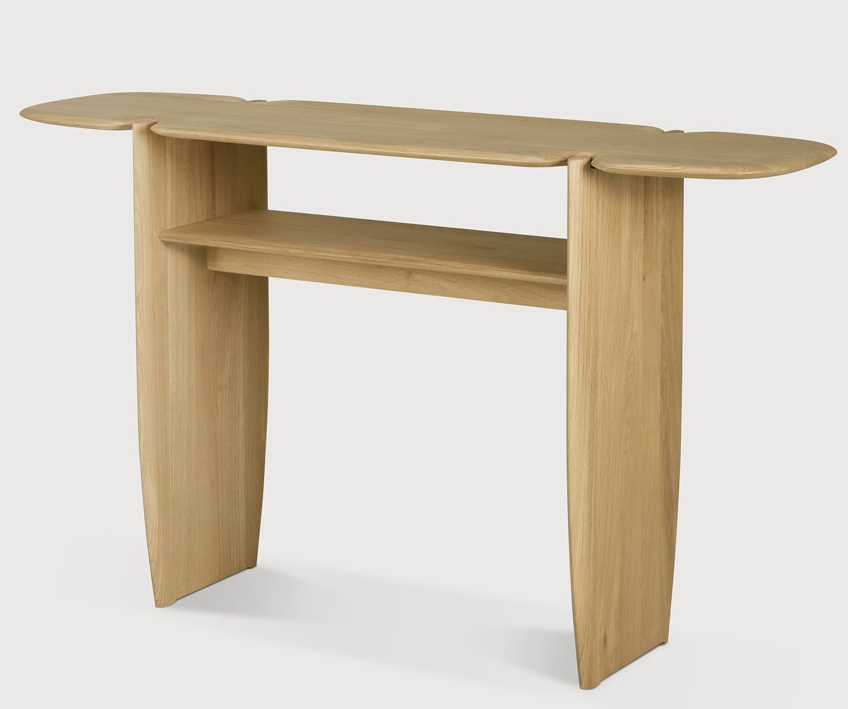 PI Konsole aus Eiche von Ethnicraft: Elegante Massivholz Konsole mit Ablagefach für Flur oder Wohnzimmer.