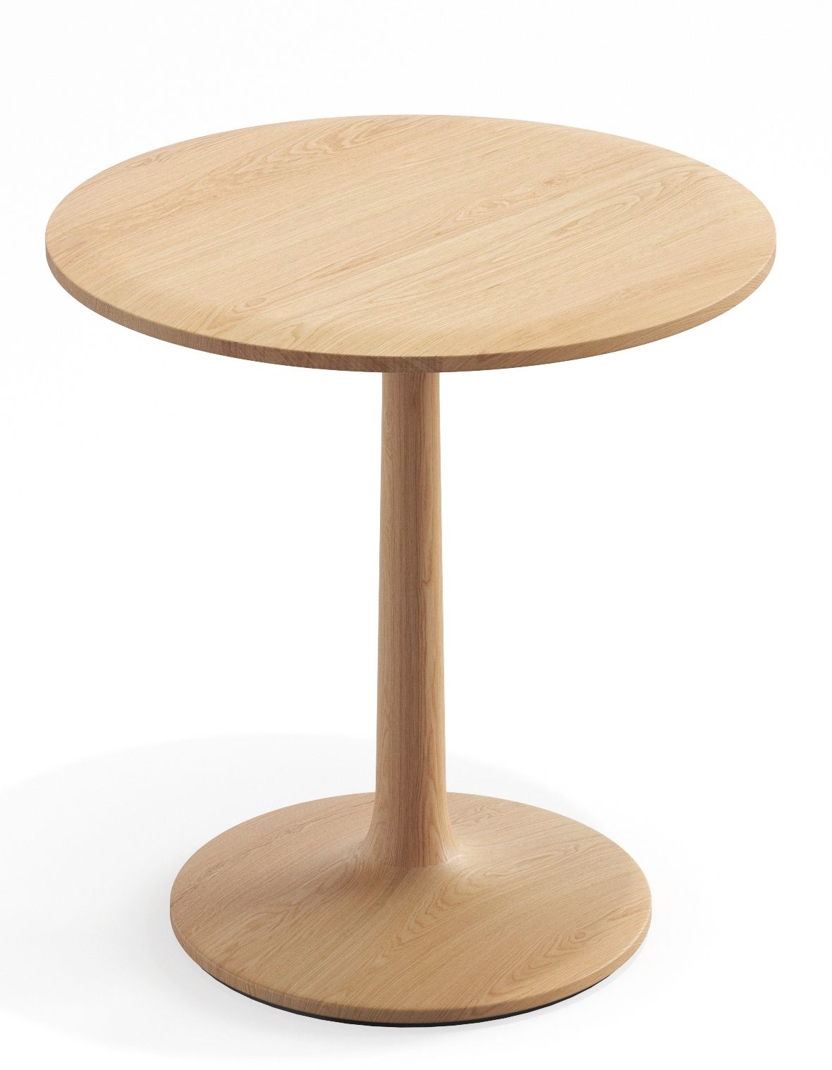 Turntable Couch Beistelltisch Zeitraum: Runder Beistelltisch aus hellem Holz, ideal als Couchtisch oder Nachttisch.