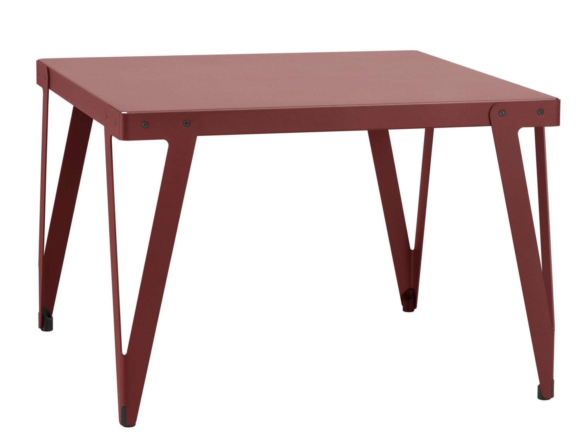Lloyd Indoor Table Beistelltisch Functionals, quadratisch, aus Metall in Bordeauxrot, modernes Design für Wohnzimmer.